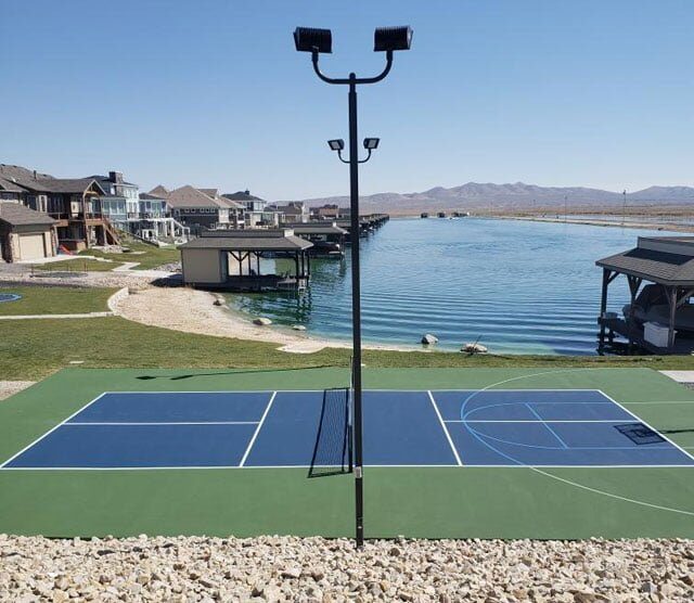 waterfront tennis court